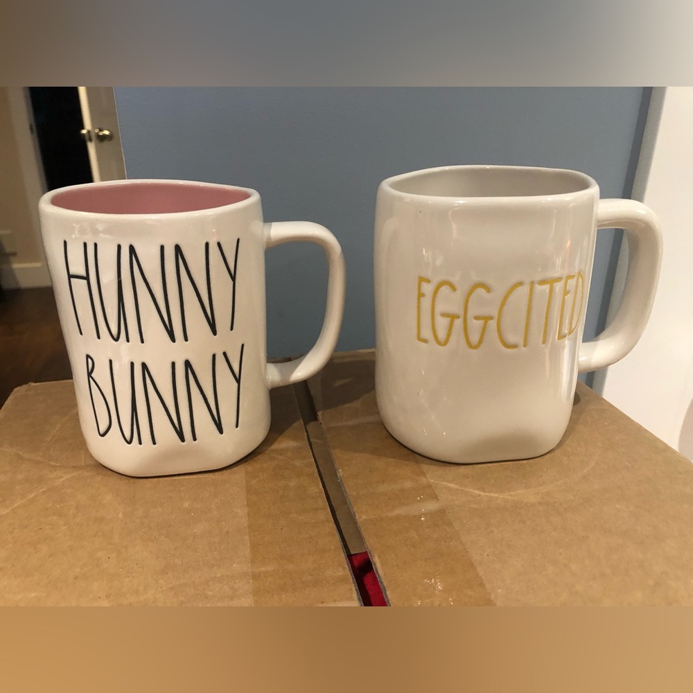 Rae Dunn Hunny Bunny and Eggcited Mugs